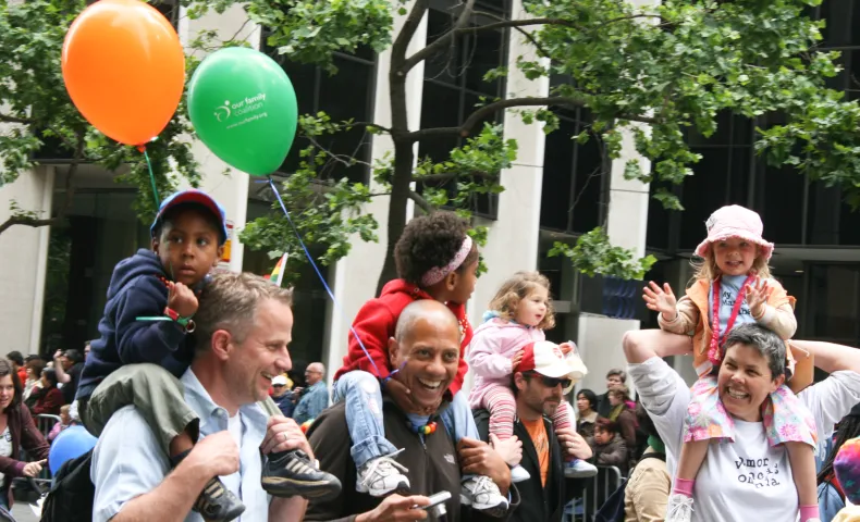 Parent and Children in San Francisco Pride Parade 