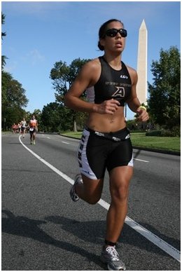 Katie Miller running in Washington, DC