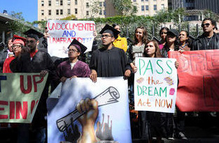 Gabriela attends a mock graduation for DREAM Act students in San Francisco