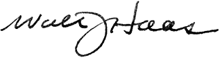 Wally Haas' signature