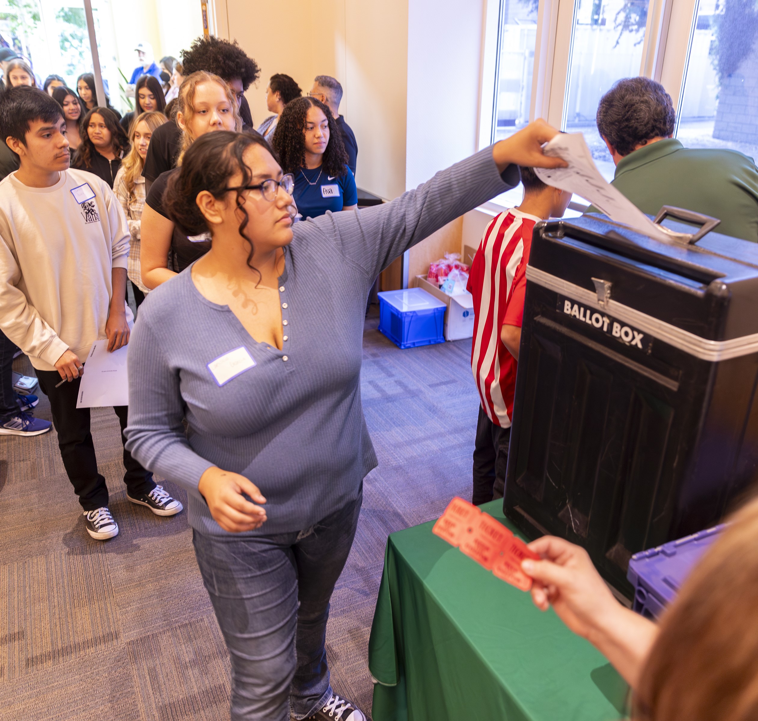 Youth seen in line to officially cast their election ballots