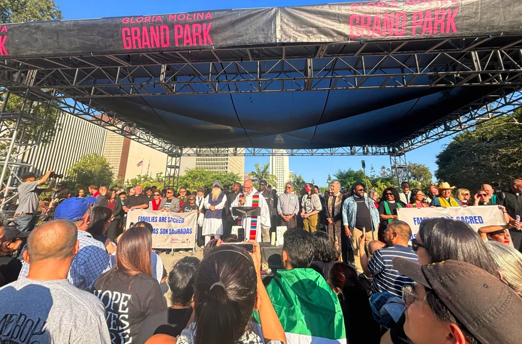 Photo of an interfaith vigil in Los Angeles