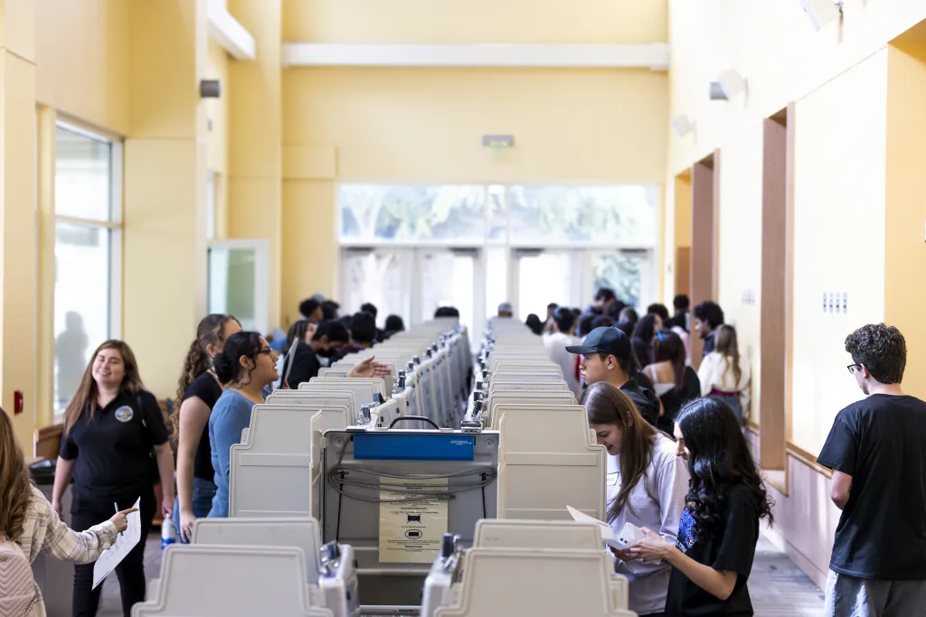 People voting at polling place