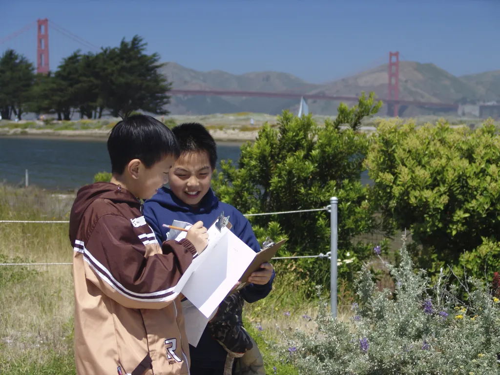 Kids journal at Crissy Field