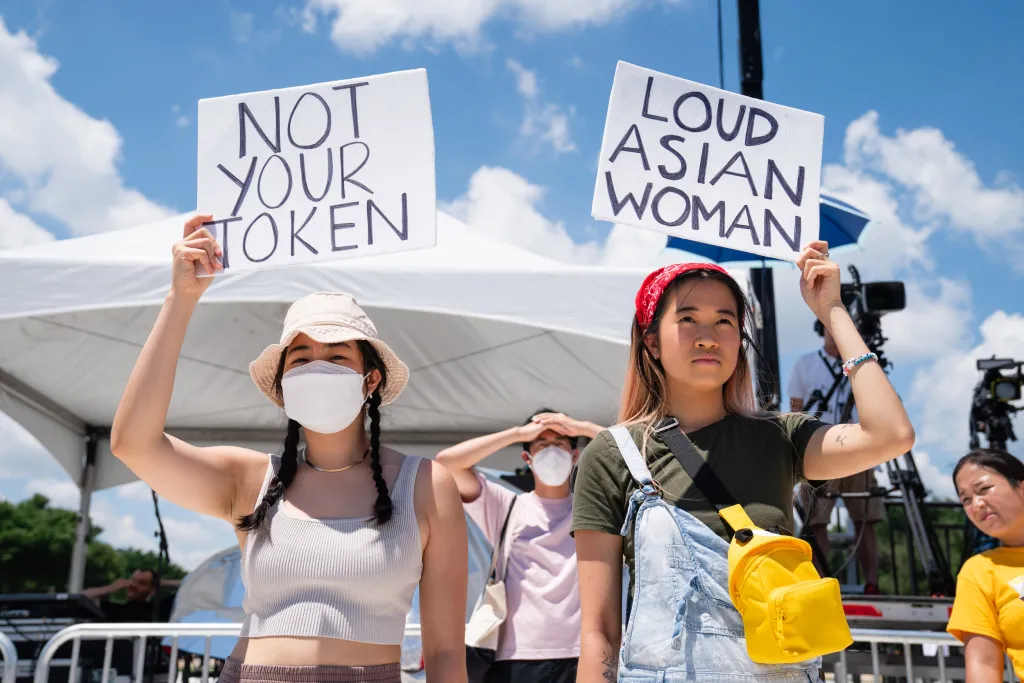 AAPI youth at a 2022 AAPI Unity March