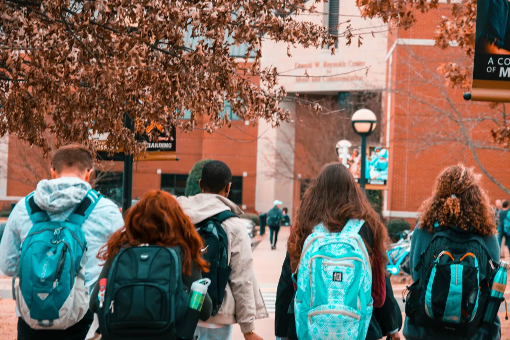 Students entering campus