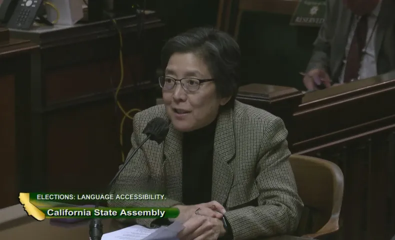 Deanna Kitamura testifying before the California State Assembly