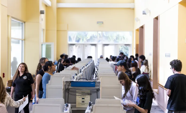 People voting at polling place