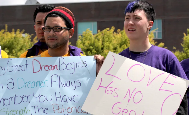 Rally for gay and undocumented students rights