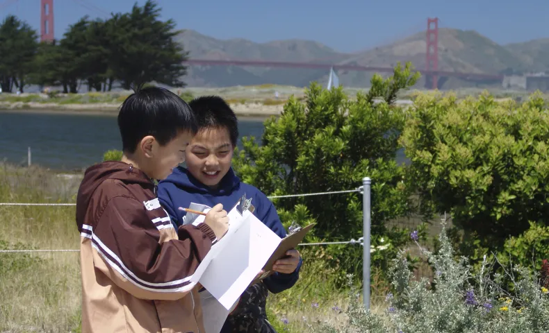 Kids journal at Crissy Field