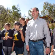 Walter J. Haas at Presidio Rob Hill Campground with students