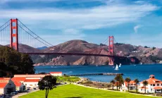 Crissy Field lawn with a view of the Golden Gate Bridge