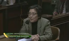 Deanna Kitamura testifying before the California State Assembly