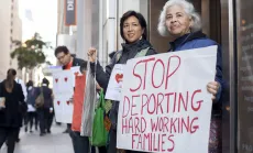 Clergy members and other protest deportation of immigrants in Oakland