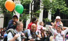 Parent and Children in San Francisco Pride Parade 