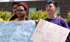 Rally for gay and undocumented students rights