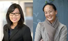 Headshots of Cathy Cha and Katharine Gin