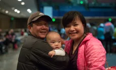 Family at naturalization clinic