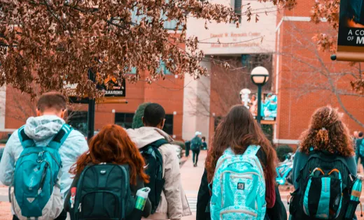 Students entering campus