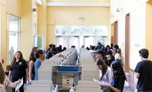 People voting at polling place