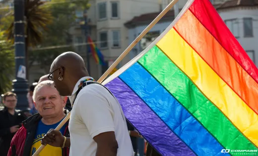 Man with rainbow flag