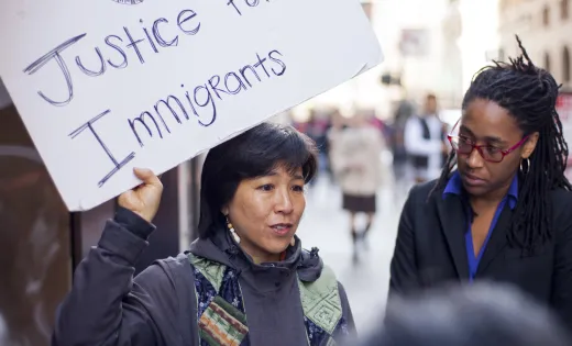 Rev. Deborah Lee protests child deportations