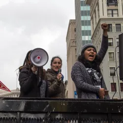 Women protesting in Oakland, CA