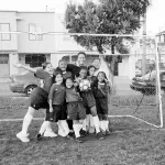 Children playing soccer