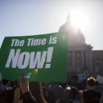 "The Time is Now" sigh at San Francisco May Day