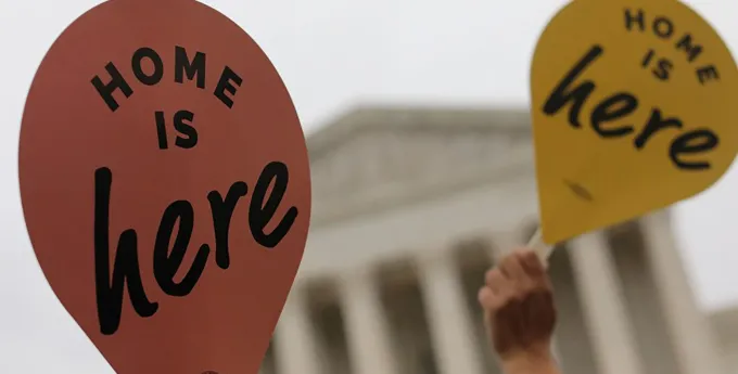 Home is here sign in front of SCOTUS