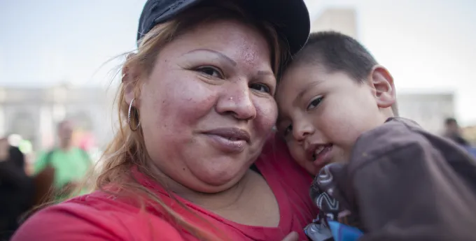 Woman and child at San Francisco May Day