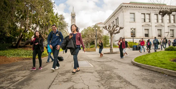 Students on UC Berkeley campus